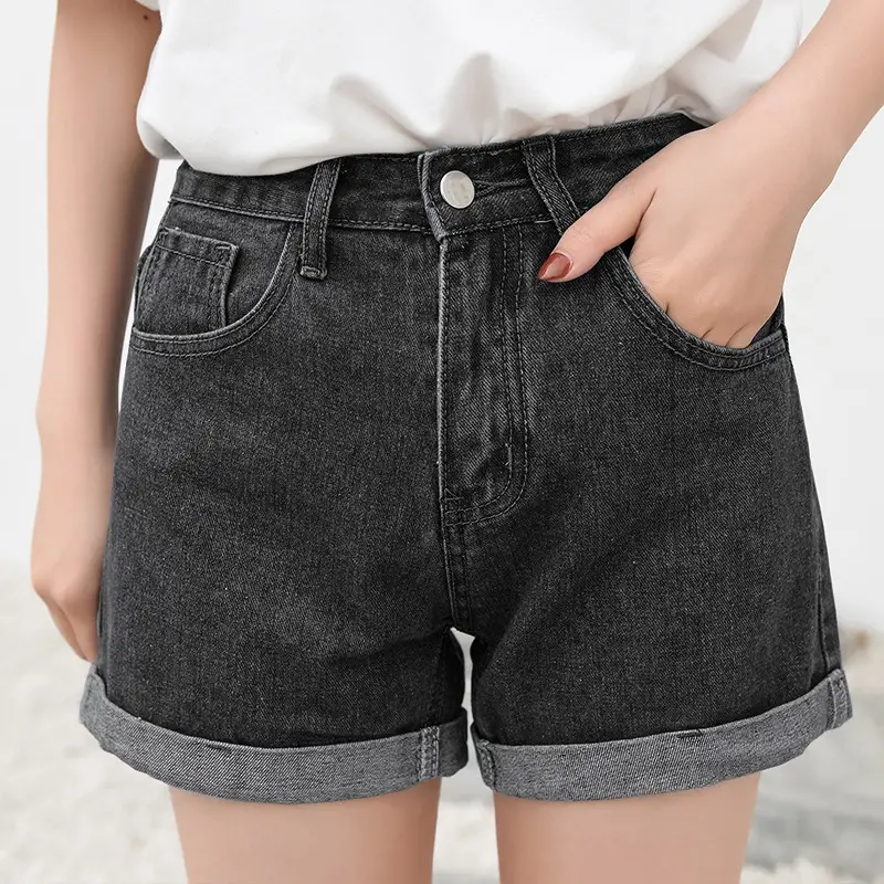 White Denim High Waist Shorts for Women 2021 Summer - Image 5