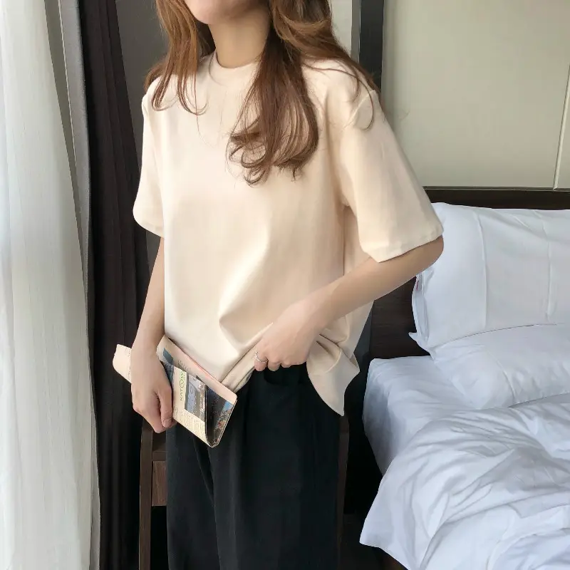Women Grey Loose T-Shirt Short Sleeve Summer 2025 - Image 11
