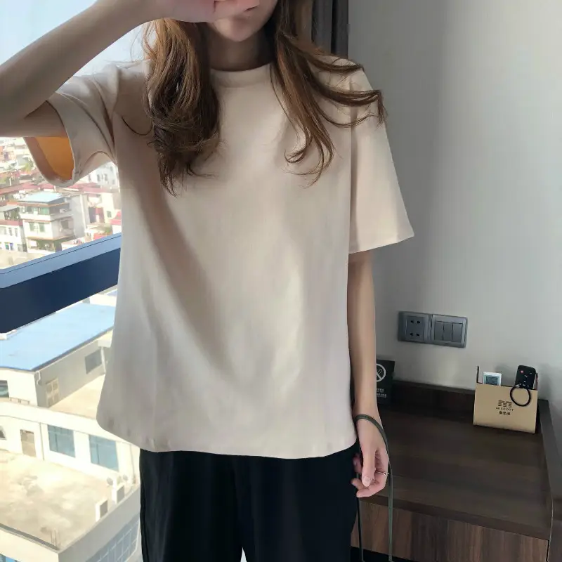 Women Grey Loose T-Shirt Short Sleeve Summer 2025 — feature 14