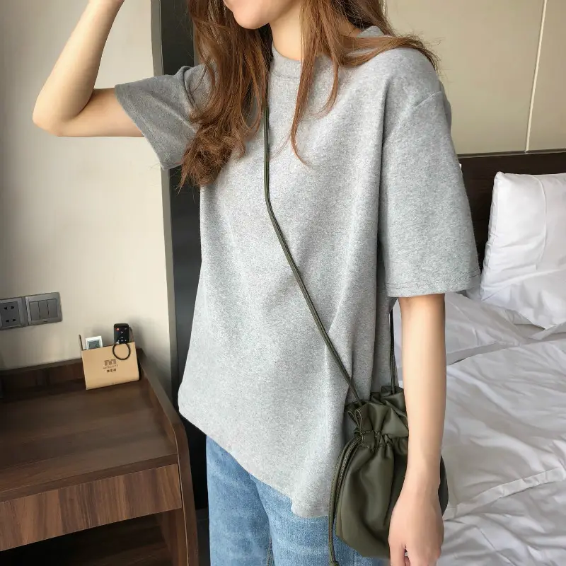 Women Grey Loose T-Shirt Short Sleeve Summer 2025 — feature 16