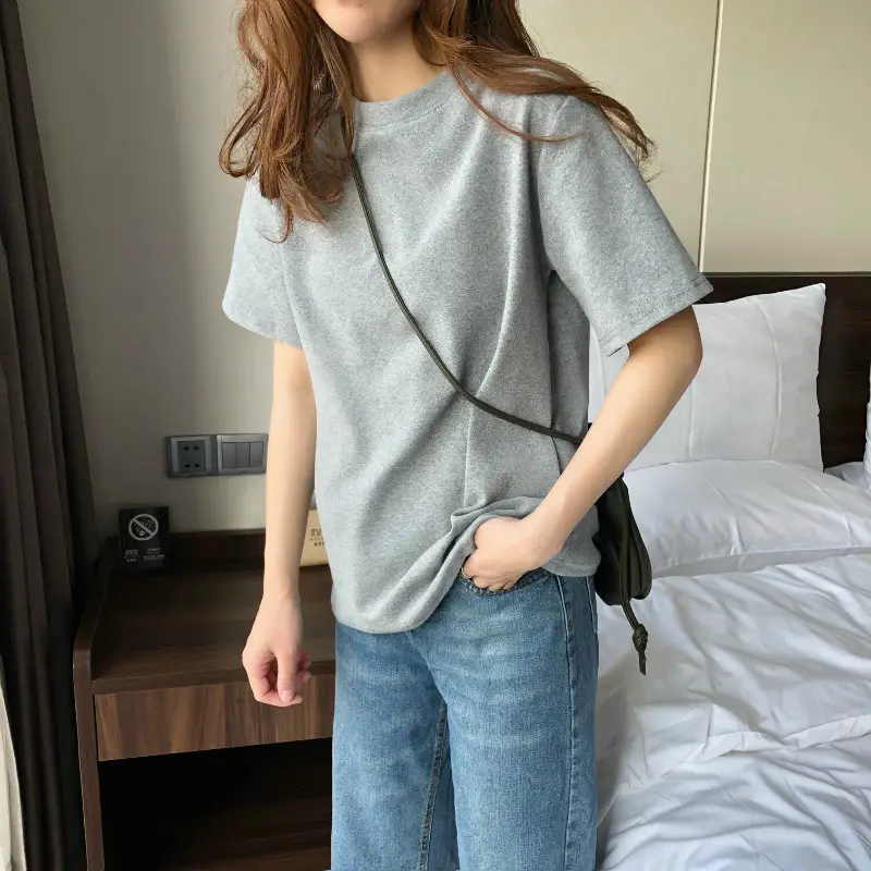 Women Grey Loose T-Shirt Short Sleeve Summer 2025 — feature 17
