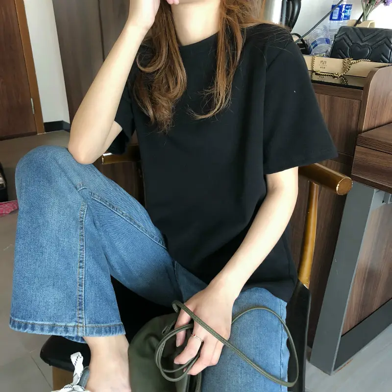 Women Grey Loose T-Shirt Short Sleeve Summer 2025 — feature 19