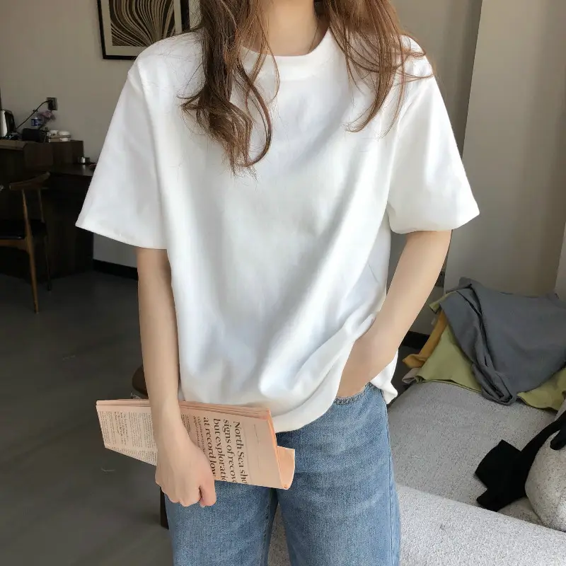 Women Grey Loose T-Shirt Short Sleeve Summer 2025 — feature 8