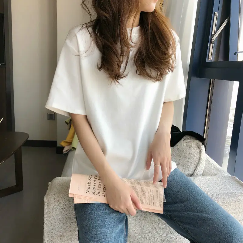 Women Grey Loose T-Shirt Short Sleeve Summer 2025 — feature 9