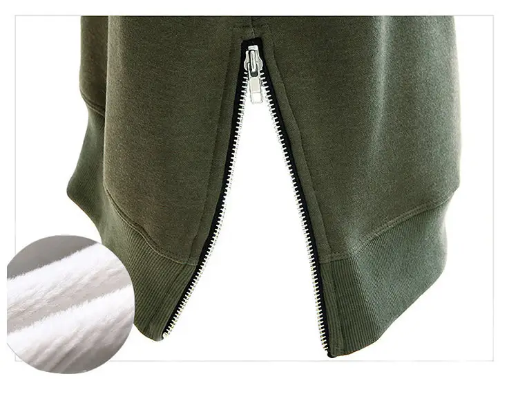 Olive Green Long Sleeve Hooded Pullover Large — feature 15