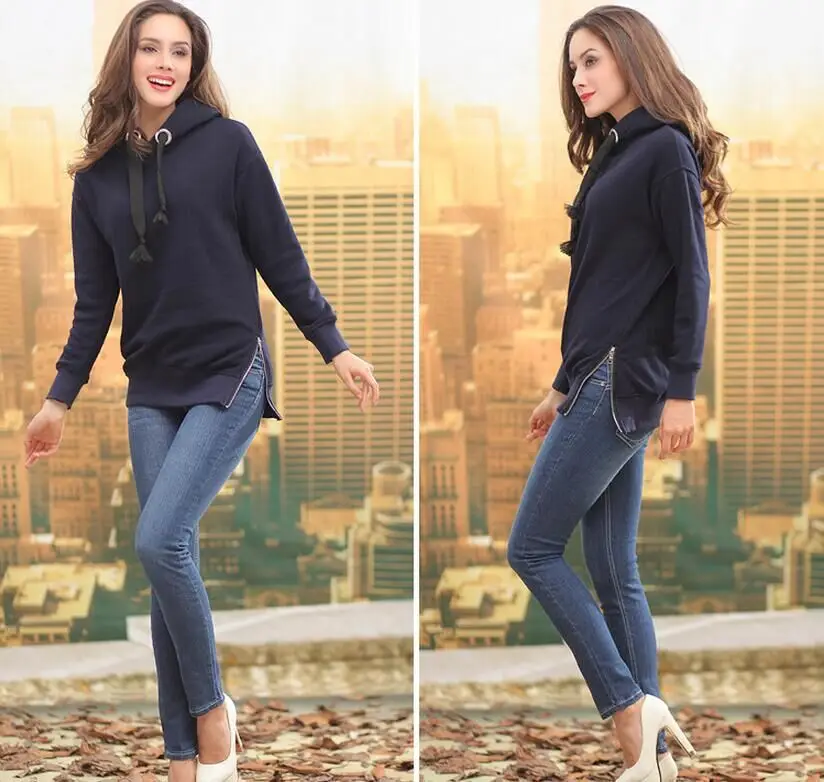 Olive Green Long Sleeve Hooded Pullover Large — feature 16