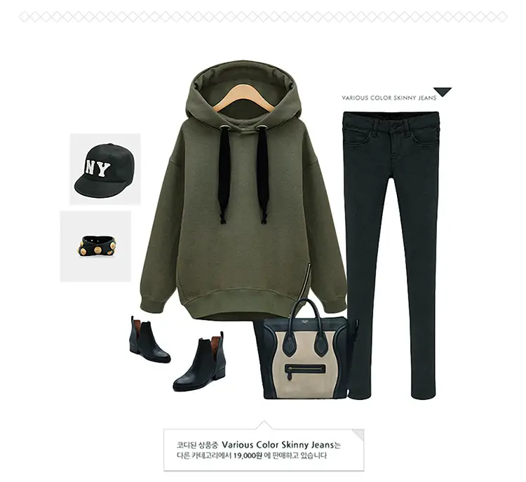 Olive Green Long Sleeve Hooded Pullover Large — feature 7