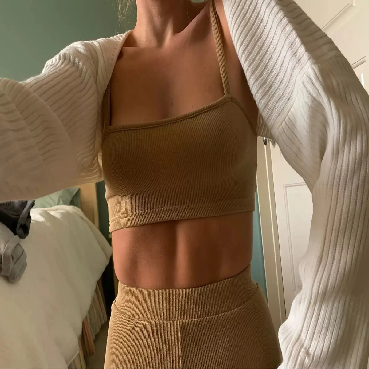 Women's Knitted Sweater Top & High Waist Skirt Set - Image 2