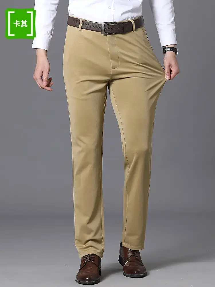 Men's Navy Blue Thin Straight Trousers Business Casual - Image 9
