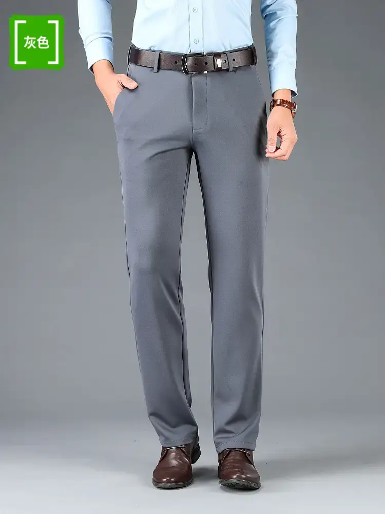 Men's Navy Blue Thin Straight Trousers Business Casual - Image 11