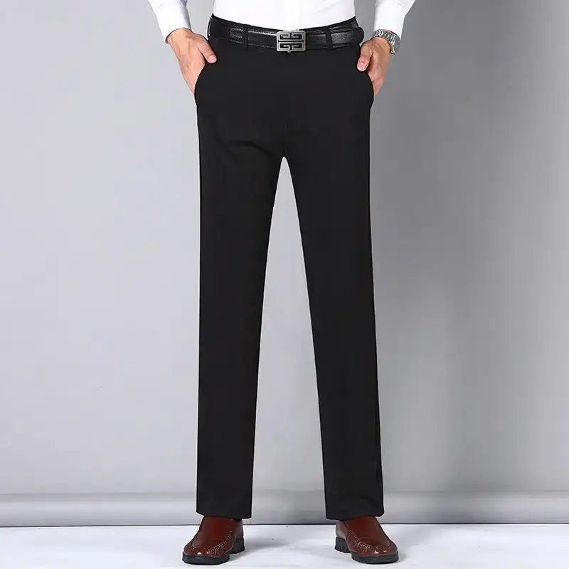 Men's Navy Blue Thin Straight Trousers Business Casual - Image 2