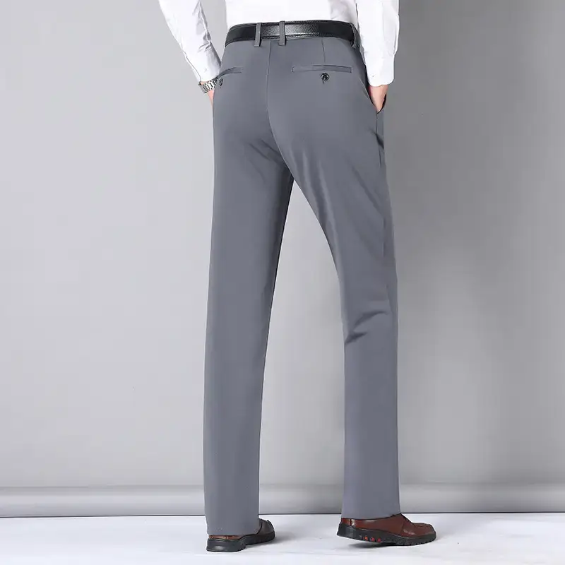 Men's Navy Blue Thin Straight Trousers Business Casual - Image 5
