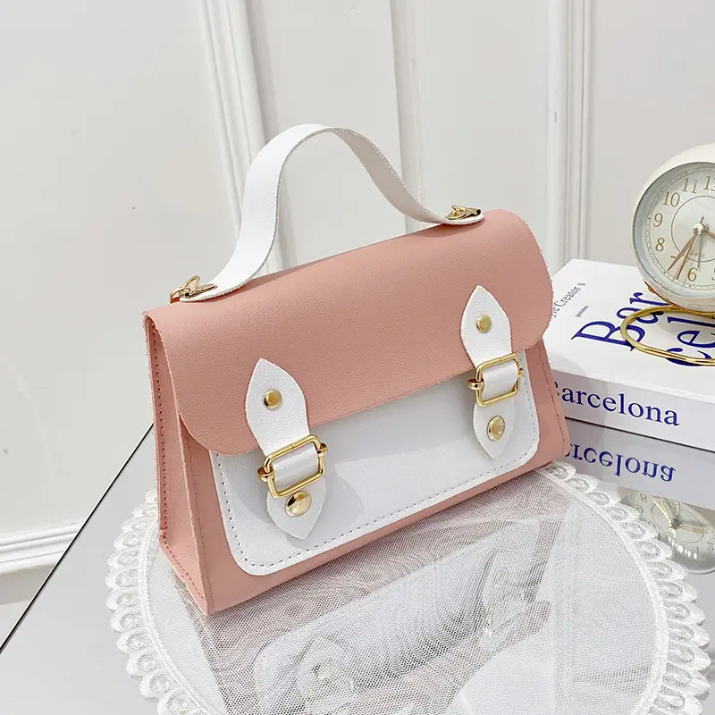 Women's Transparent Black Double Buckle Handbag