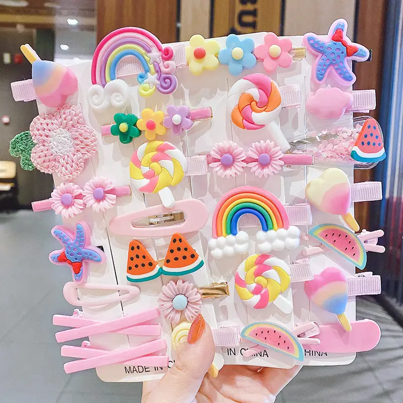 14 Piece Set of Cute Korean Hair Clips for Girls - Image 7
