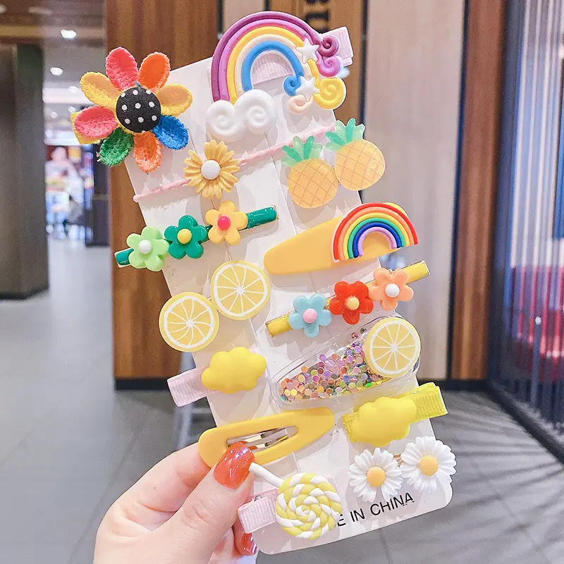 14 Piece Set of Cute Korean Hair Clips for Girls - Image 4