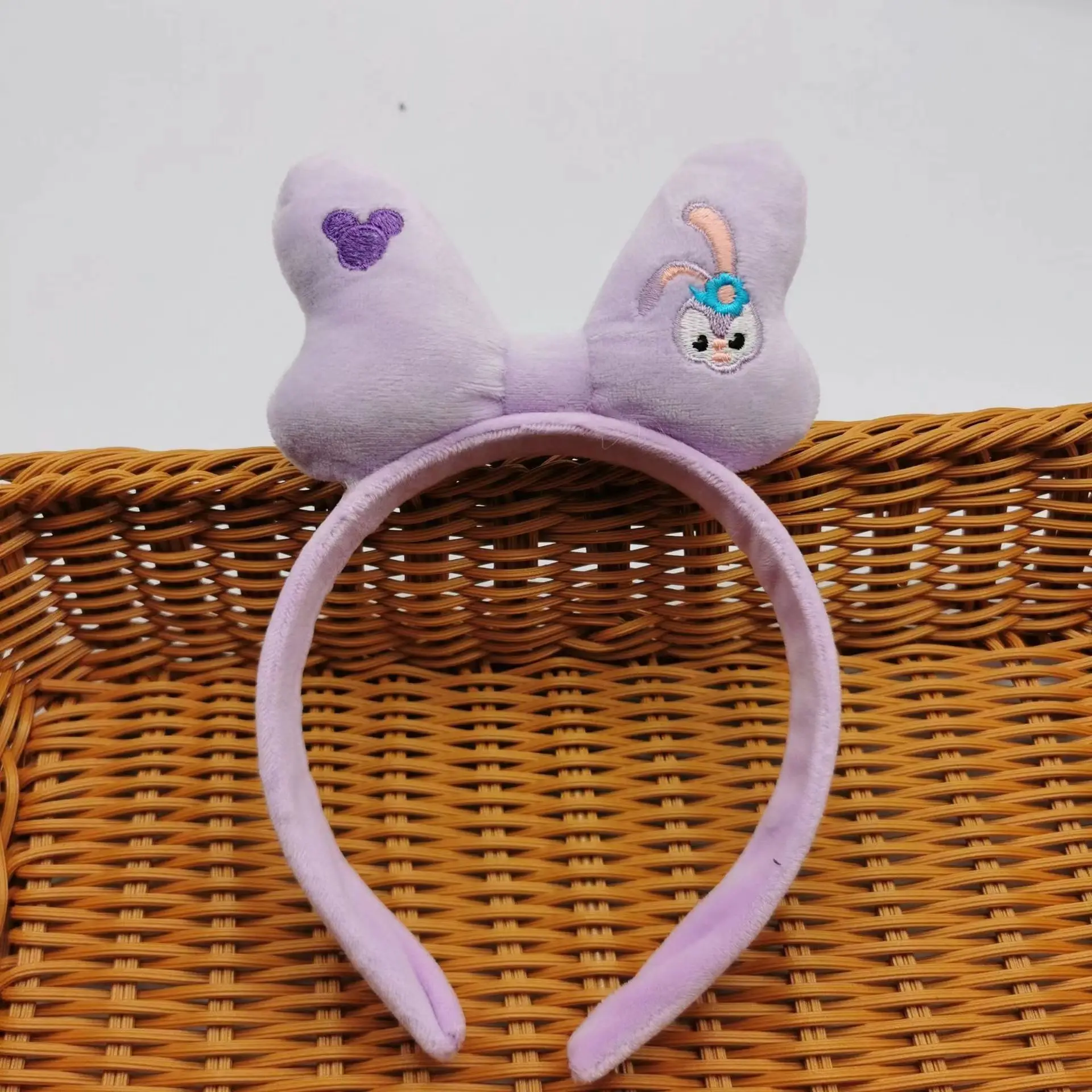 Rabbit Ear Headband with Faux Fur & Pink Pads