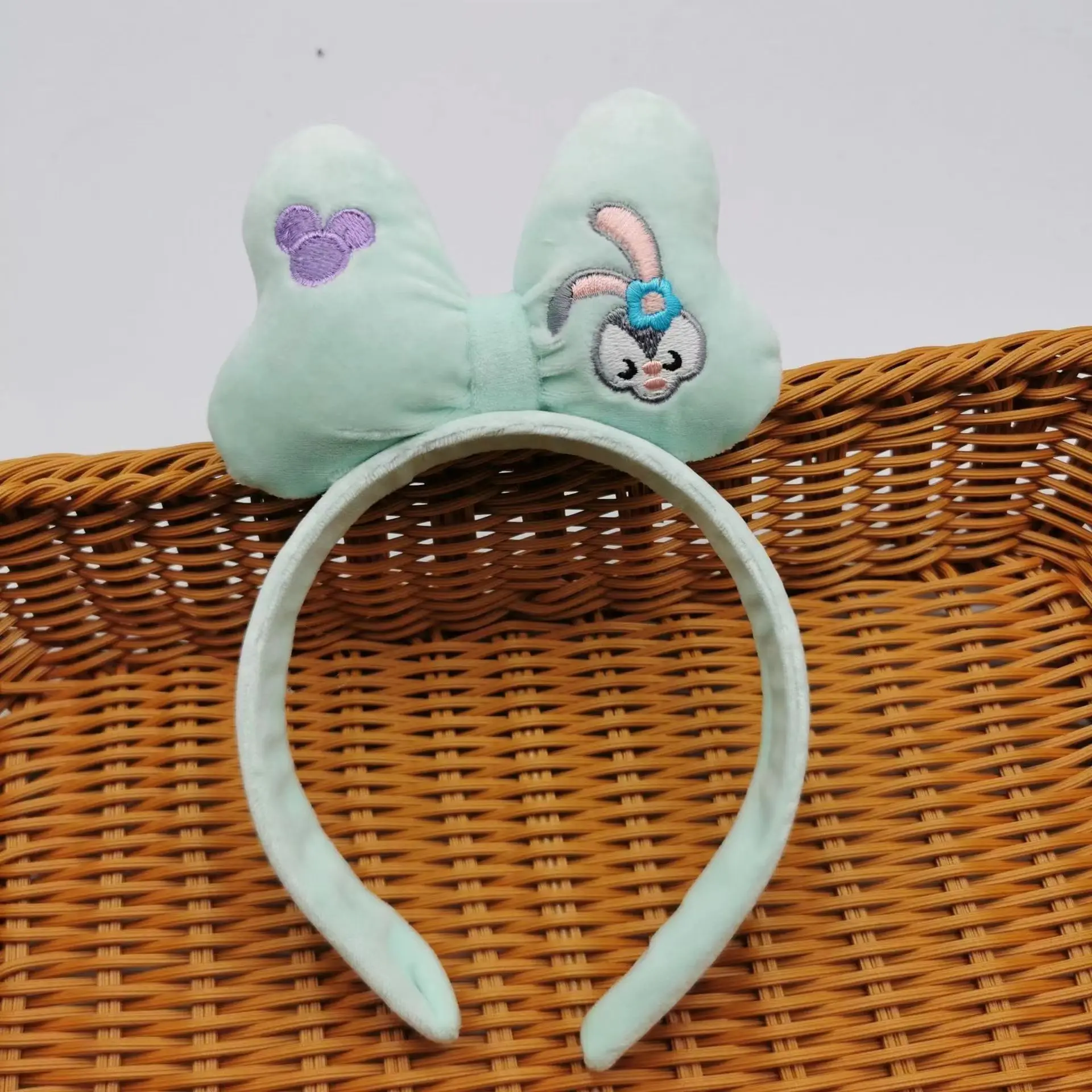 Rabbit Ear Headband with Faux Fur & Pink Pads