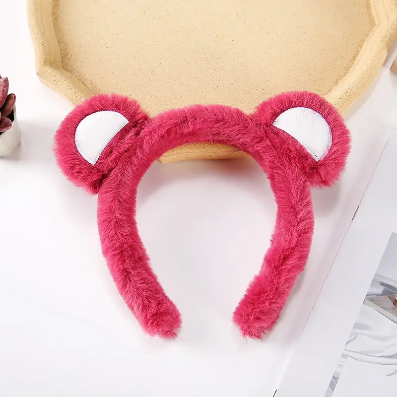 Rabbit Ear Headband with Faux Fur & Pink Pads