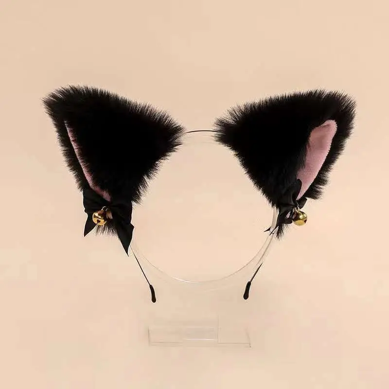 Rabbit Ear Headband with Faux Fur & Pink Pads
