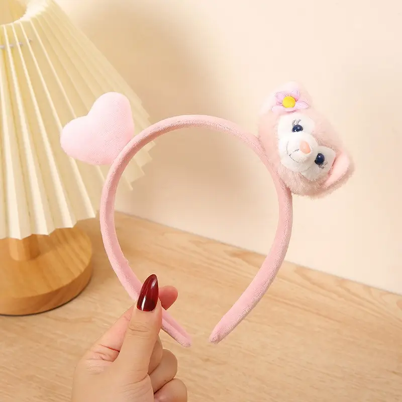 Rabbit Ear Headband with Faux Fur & Pink Pads