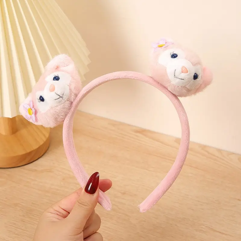 Rabbit Ear Headband with Faux Fur & Pink Pads
