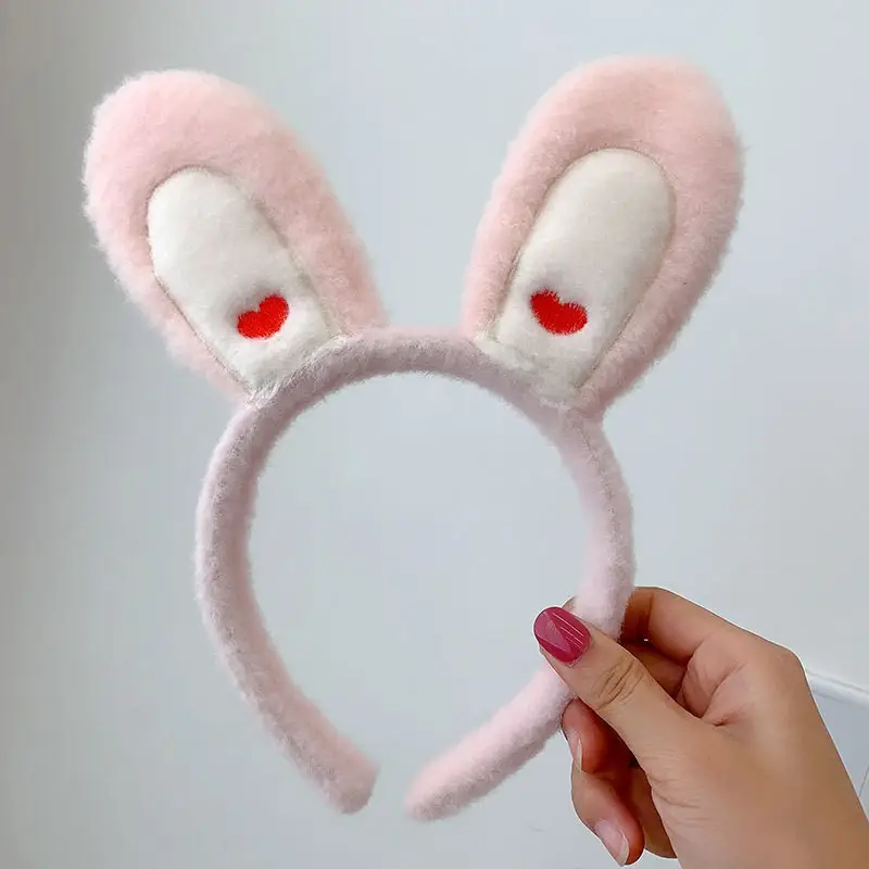 Rabbit Ear Headband with Faux Fur & Pink Pads
