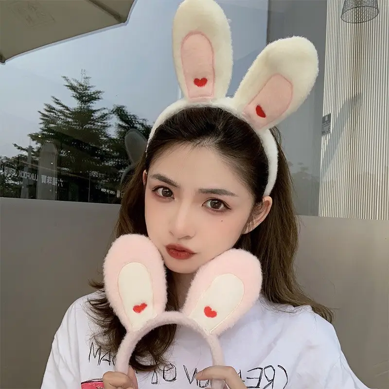Rabbit Ear Headband with Faux Fur & Pink Pads