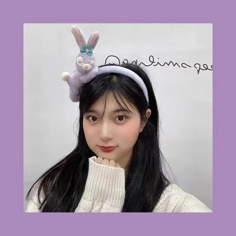 Rabbit Ear Headband with Faux Fur & Pink Pads