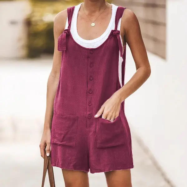 2025 Blue Lace-Up Cotton Shorts Set - Image 11