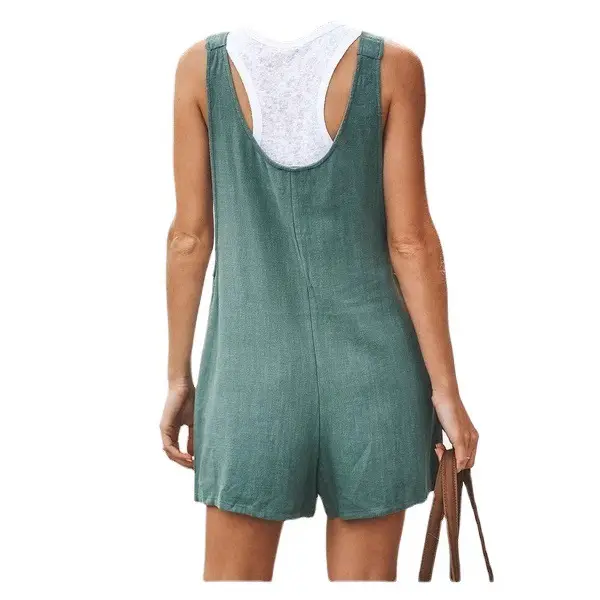 2025 Blue Lace-Up Cotton Shorts Set - Image 12