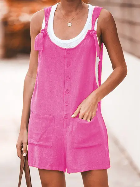 2025 Blue Lace-Up Cotton Shorts Set - Image 7