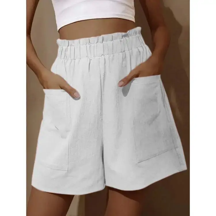 2025 Women's Wide Leg Cotton Shorts High Waist Casual - Image 8