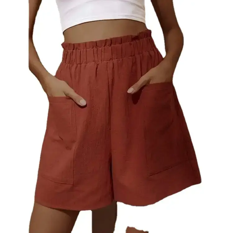 2025 Women's Wide Leg Cotton Shorts High Waist Casual - Image 10