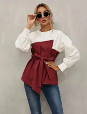 Pink Floral Ruffle Collar Chiffon Shirt for Women — feature 4
