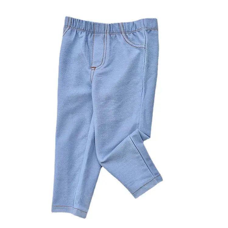 New Kids Blue Cotton Stretch Pants Elastic Waist - Image 6