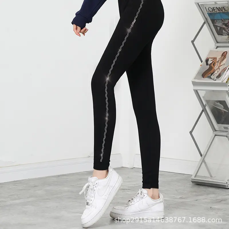 Rhinestone Leggings Women Large Spring Wearable Pants