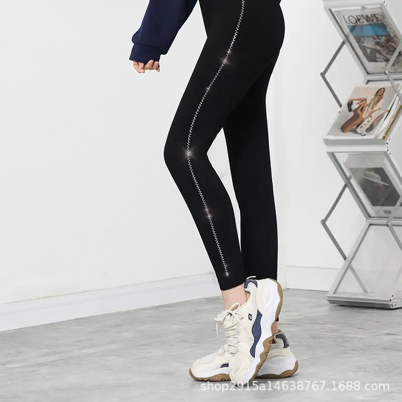Rhinestone Leggings Women Large Spring Wearable Pants
