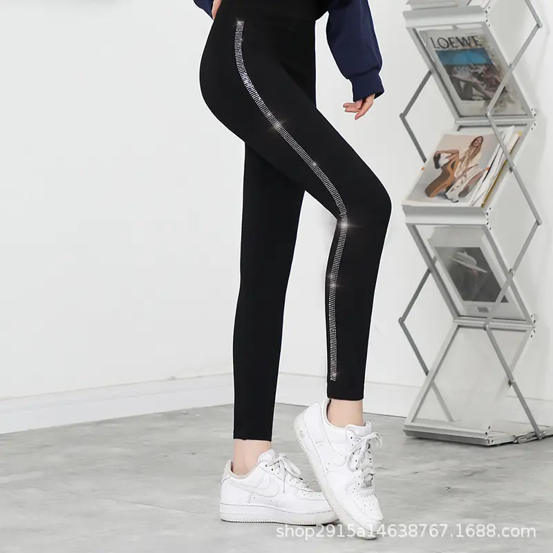 Rhinestone Leggings Women Large Spring Wearable Pants