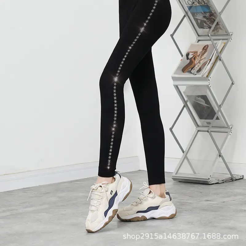 Rhinestone Leggings Women Large Spring Wearable Pants