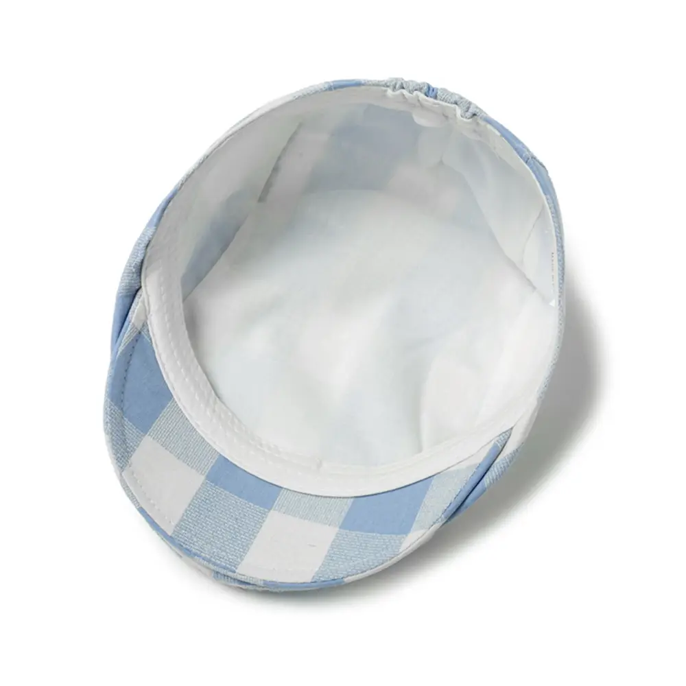 Blue Plaid Boys' Beret College Style Peaked Cap - Image 5