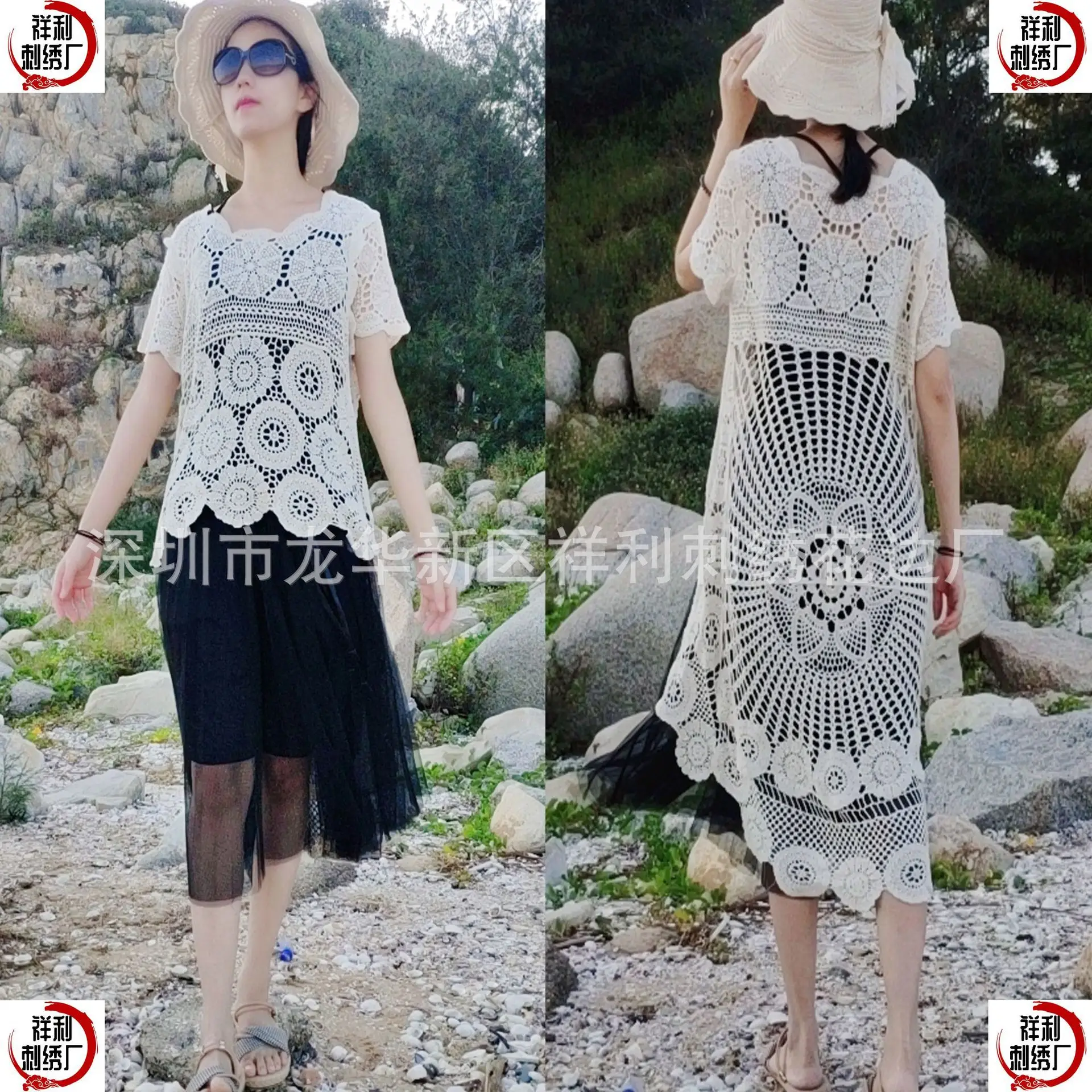 European American Cross-Border Cotton Vest Dress with Cut Out Embroidery - Image 2