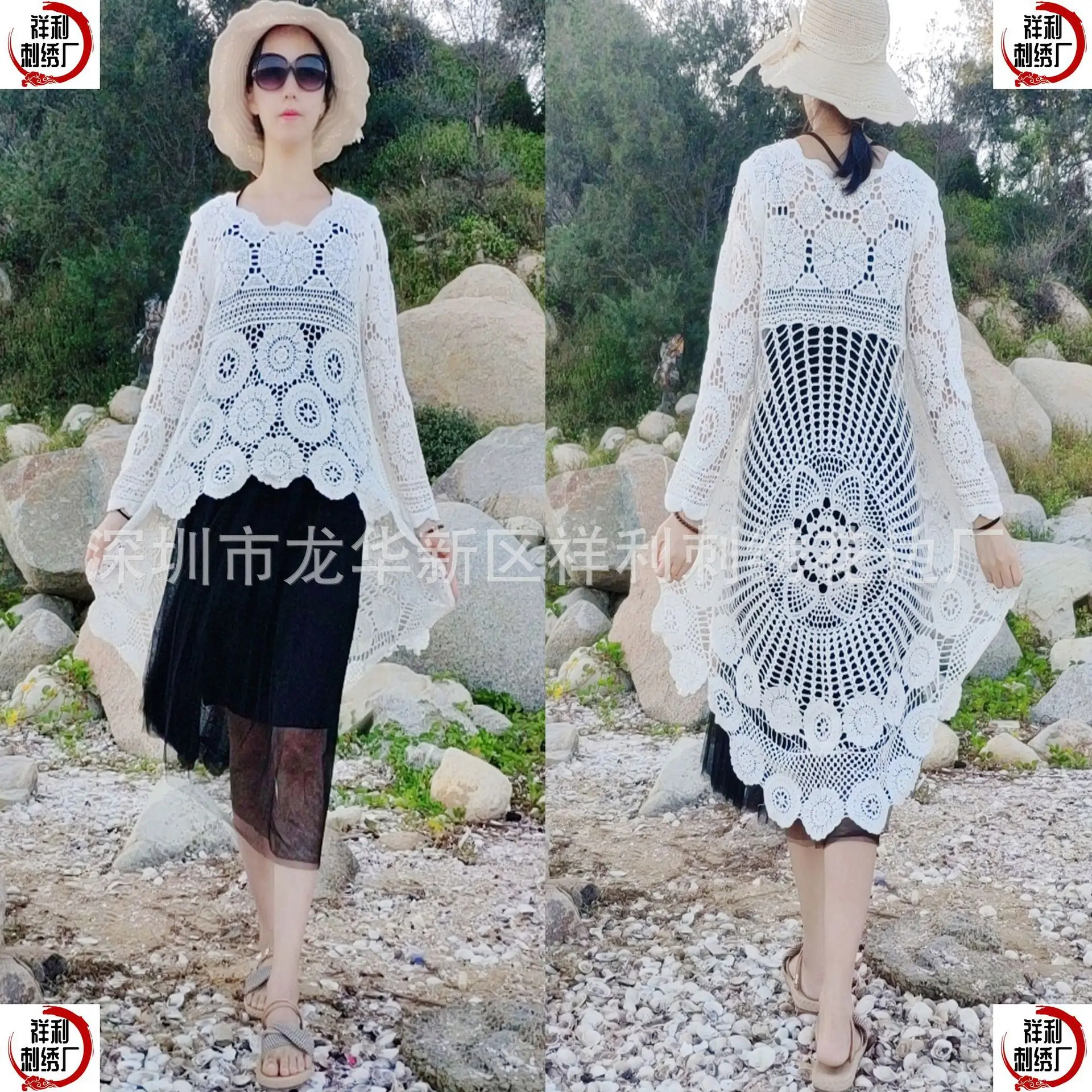 European American Cross-Border Cotton Vest Dress with Cut Out Embroidery - Image 7
