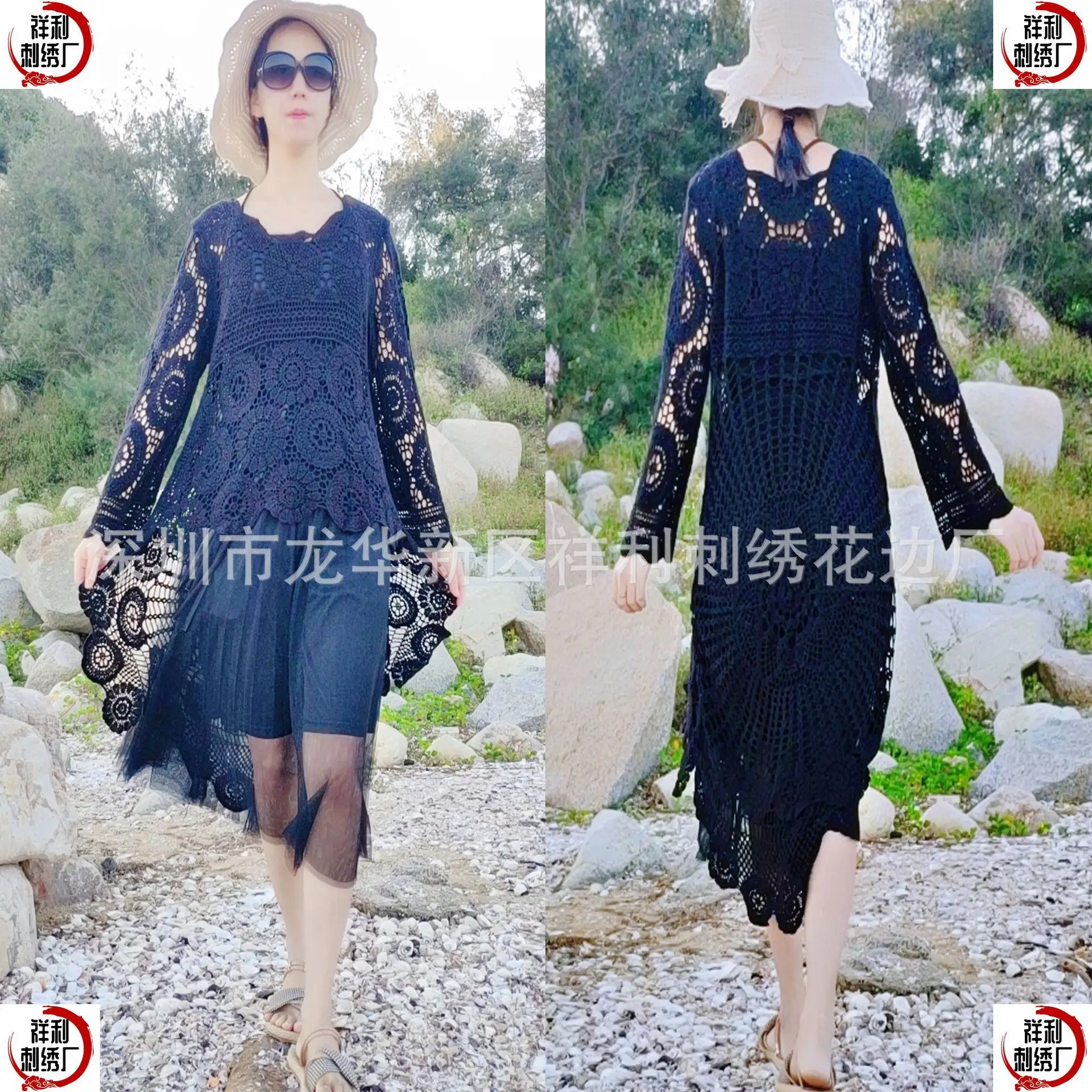 European American Cross-Border Cotton Vest Dress with Cut Out Embroidery - Image 9