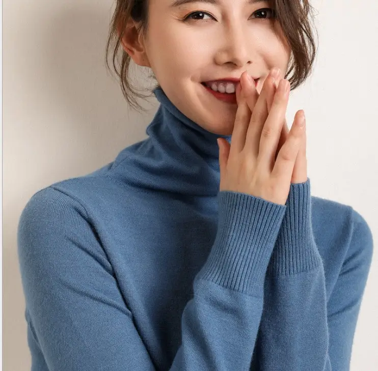 2024 Black High Neck Knit Pullover Women - Image 11