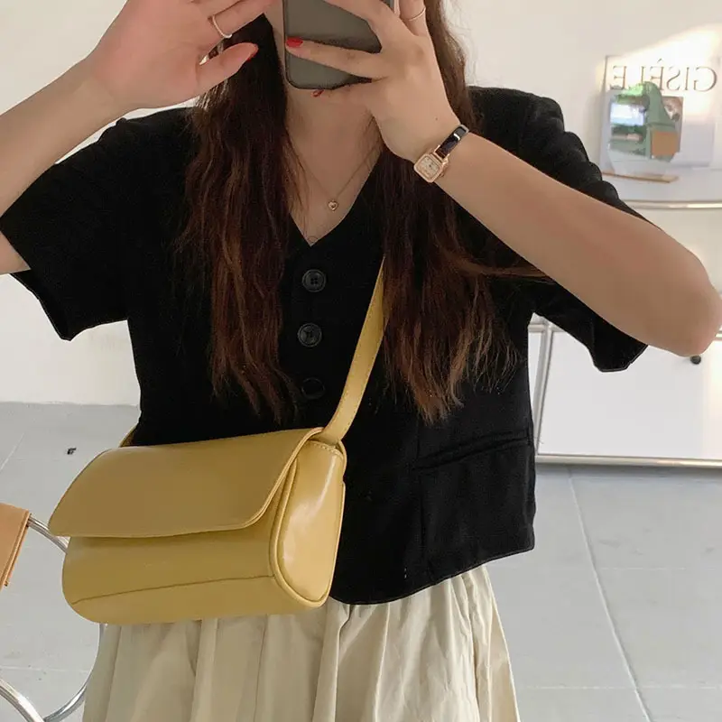 South Korea Homemade Summer New Simple One-shoulder Underarm Bag Instagram All-match Trendy Women's Bag onnuk Same Style Small Square Bag for Women - Image 3