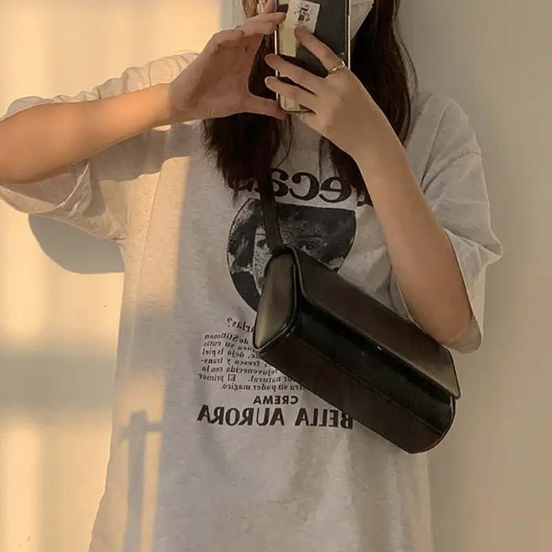South Korea Homemade Summer New Simple One-shoulder Underarm Bag Instagram All-match Trendy Women's Bag onnuk Same Style Small Square Bag for Women