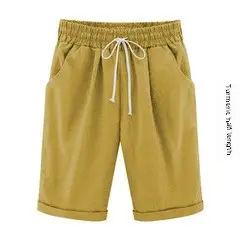 Women's Chubby Summer Casual Shorts Mint Blue - Image 34