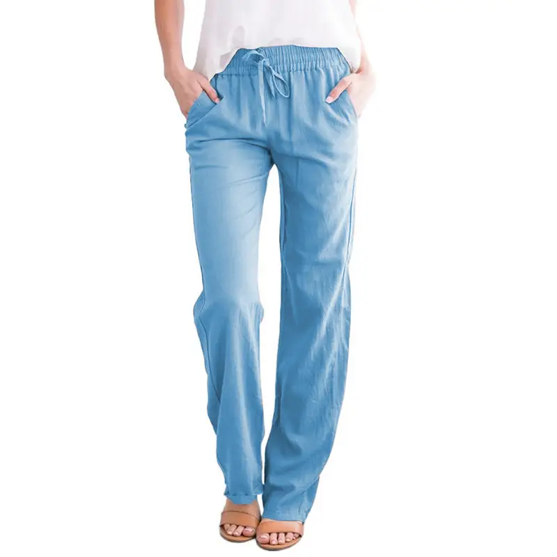 2025 Women's Cross-Border Cotton Linen Wide Leg Pants - Image 10
