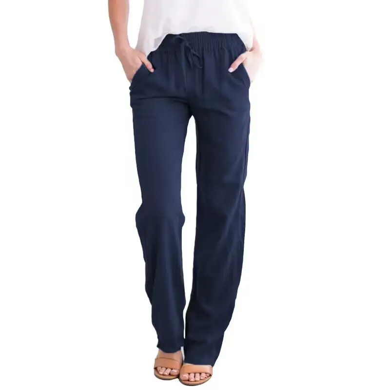 2025 Women's Cross-Border Cotton Linen Wide Leg Pants - Image 11