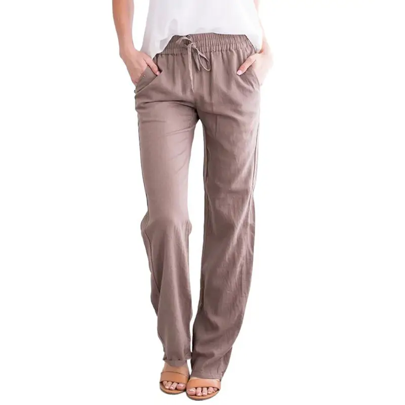2025 Women's Cross-Border Cotton Linen Wide Leg Pants - Image 2